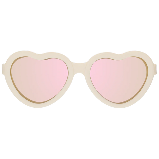 Sweet Cream Heart | Rose Gold Polarized Mirrored Lenses