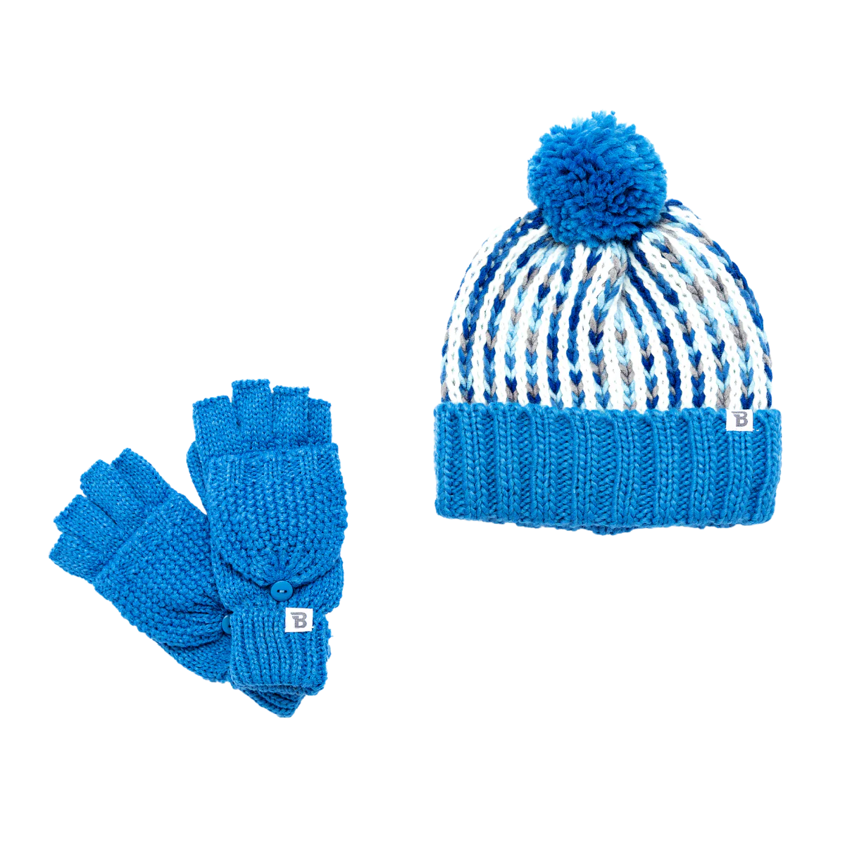 Blue Single Pom Pom Beanie